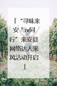 “寻味来安 与v同行”来安县网络达人采风活动开启