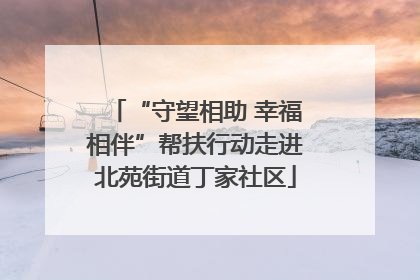 “守望相助 幸福相伴”帮扶行动走进北苑街道丁家社区