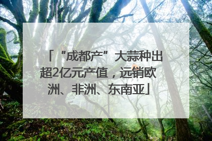 “成都产”大蒜种出超2亿元产值，远销欧洲、非洲、东南亚