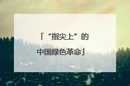 “指尖上”的中国绿色革命