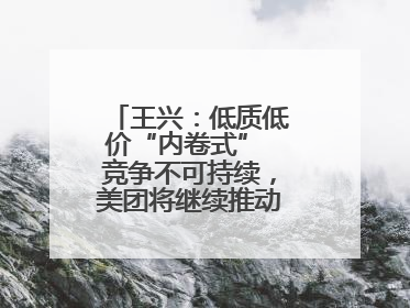 王兴：低质低价“内卷式” 竞争不可持续，美团将继续推动行业健康发展