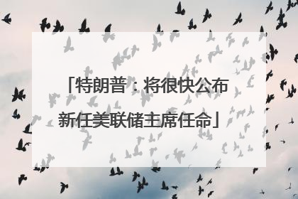 特朗普：将很快公布新任美联储主席任命