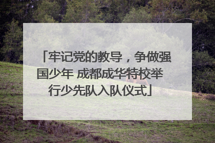 牢记党的教导，争做强国少年 成都成华特校举行少先队入队仪式