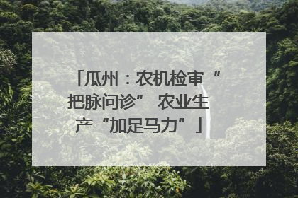瓜州：农机检审“把脉问诊” 农业生产“加足马力”
