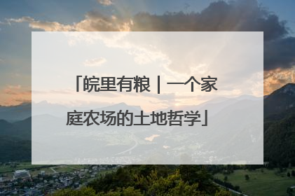 皖里有粮｜一个家庭农场的土地哲学