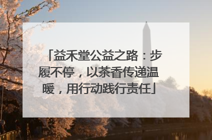 益禾堂公益之路：步履不停，以茶香传递温暖，用行动践行责任