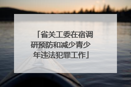 省关工委在宿调研预防和减少青少年违法犯罪工作