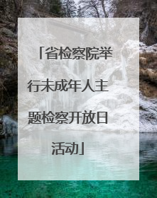 省检察院举行未成年人主题检察开放日活动
