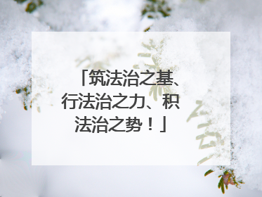筑法治之基、行法治之力、积法治之势！
