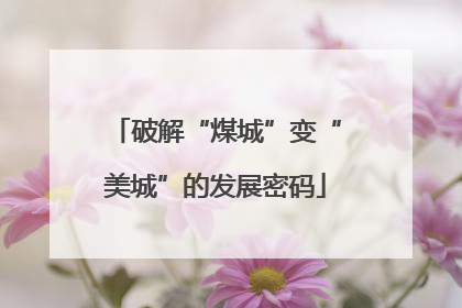破解“煤城”变“美城”的发展密码