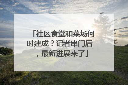 社区食堂和菜场何时建成？记者串门后，最新进展来了