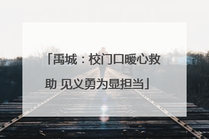 禹城：校门口暖心救助 见义勇为显担当