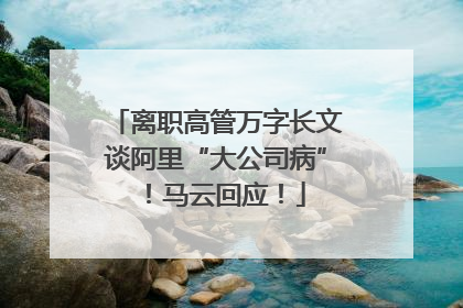 离职高管万字长文谈阿里“大公司病”！马云回应！
