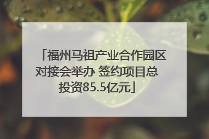 福州马祖产业合作园区对接会举办 签约项目总投资85.5亿元