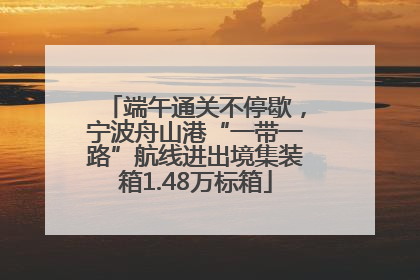 端午通关不停歇，宁波舟山港“一带一路”航线进出境集装箱1.48万标箱