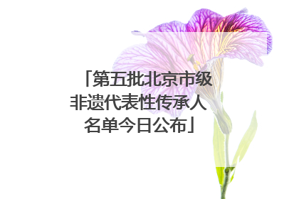 第五批北京市级非遗代表性传承人名单今日公布