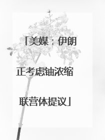 美媒：伊朗正考虑铀浓缩联营体提议