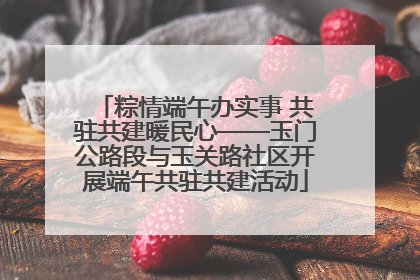 粽情端午办实事 共驻共建暖民心——玉门公路段与玉关路社区开展端午共驻共建活动