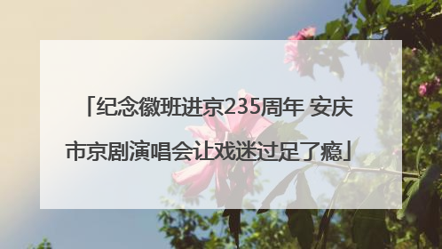 纪念徽班进京235周年 安庆市京剧演唱会让戏迷过足了瘾