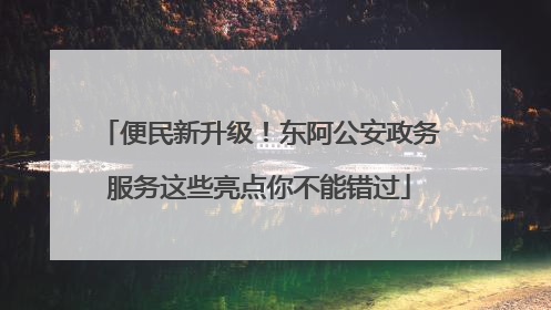 便民新升级！东阿公安政务服务这些亮点你不能错过