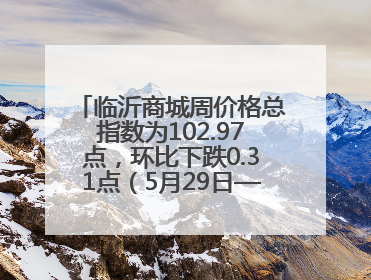 临沂商城周价格总指数为102.97点，环比下跌0.31点（5月29日—6月4日）