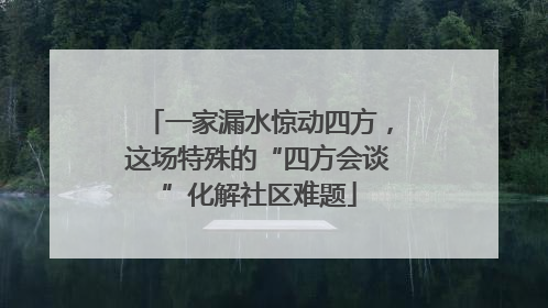 一家漏水惊动四方，这场特殊的“四方会谈”化解社区难题