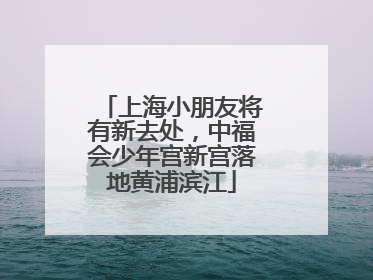 上海小朋友将有新去处，中福会少年宫新宫落地黄浦滨江