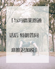 与冯德莱恩通话后 特朗普同意推迟加税