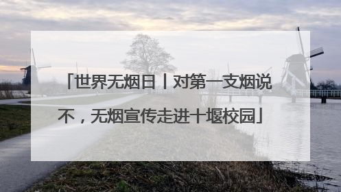 世界无烟日丨对第一支烟说不，无烟宣传走进十堰校园