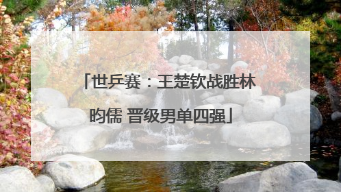 世乒赛：王楚钦战胜林昀儒 晋级男单四强