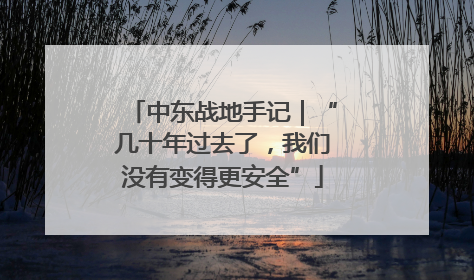 中东战地手记｜“几十年过去了，我们没有变得更安全”