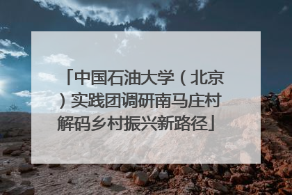 中国石油大学（北京）实践团调研南马庄村解码乡村振兴新路径