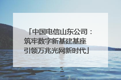 中国电信山东公司：筑牢数字新基建基座 引领万兆光网新时代