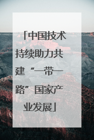 中国技术持续助力共建“一带一路”国家产业发展