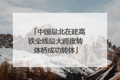 中国最北在建高铁全线最大跨度转体桥成功转体