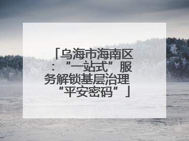 乌海市海南区：“一站式”服务解锁基层治理“平安密码”