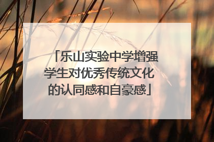 乐山实验中学增强学生对优秀传统文化的认同感和自豪感