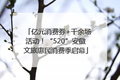 亿元消费券+千余场活动！“520”安徽文旅惠民消费季启幕