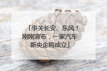 事关长安、东风！刚刚宣布，一家汽车新央企将成立