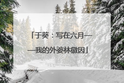 于葵：写在六月——我的外婆林徽因