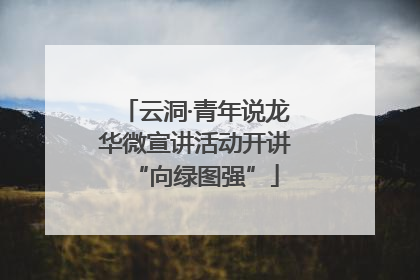 云洞·青年说龙华微宣讲活动开讲“向绿图强”