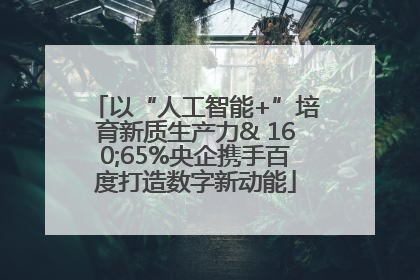 以“人工智能+”培育新质生产力& 160;65%央企携手百度打造数字新动能