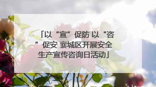 以“宣”促防 以“咨”促安 襄城区开展安全生产宣传咨询日活动