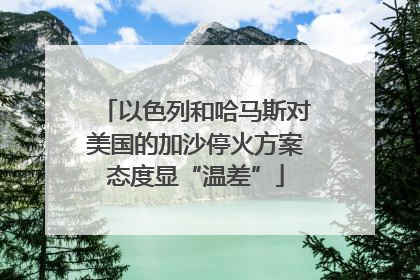 以色列和哈马斯对美国的加沙停火方案态度显“温差”