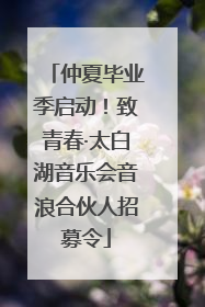 仲夏毕业季启动！致青春·太白湖音乐会音浪合伙人招募令