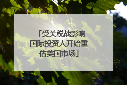 受关税战影响 国际投资人开始重估美国市场
