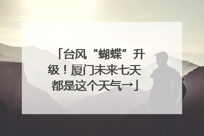 台风“蝴蝶”升级！厦门未来七天都是这个天气→
