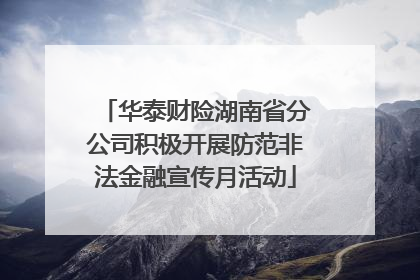 华泰财险湖南省分公司积极开展防范非法金融宣传月活动