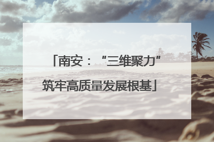 南安：“三维聚力”筑牢高质量发展根基