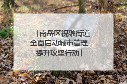 南岳区祝融街道全面启动城市管理提升攻坚行动